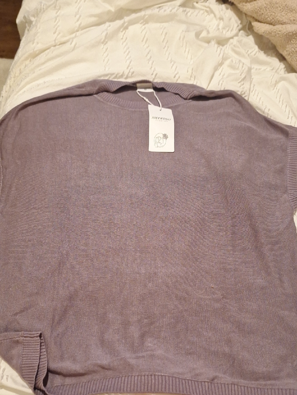 Kireeduo Women's Lightweight Lavender Crewneck Sweater